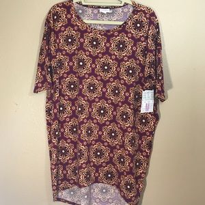 LuLaRoe Irma NWT Purple with Gold Stars, Sz M